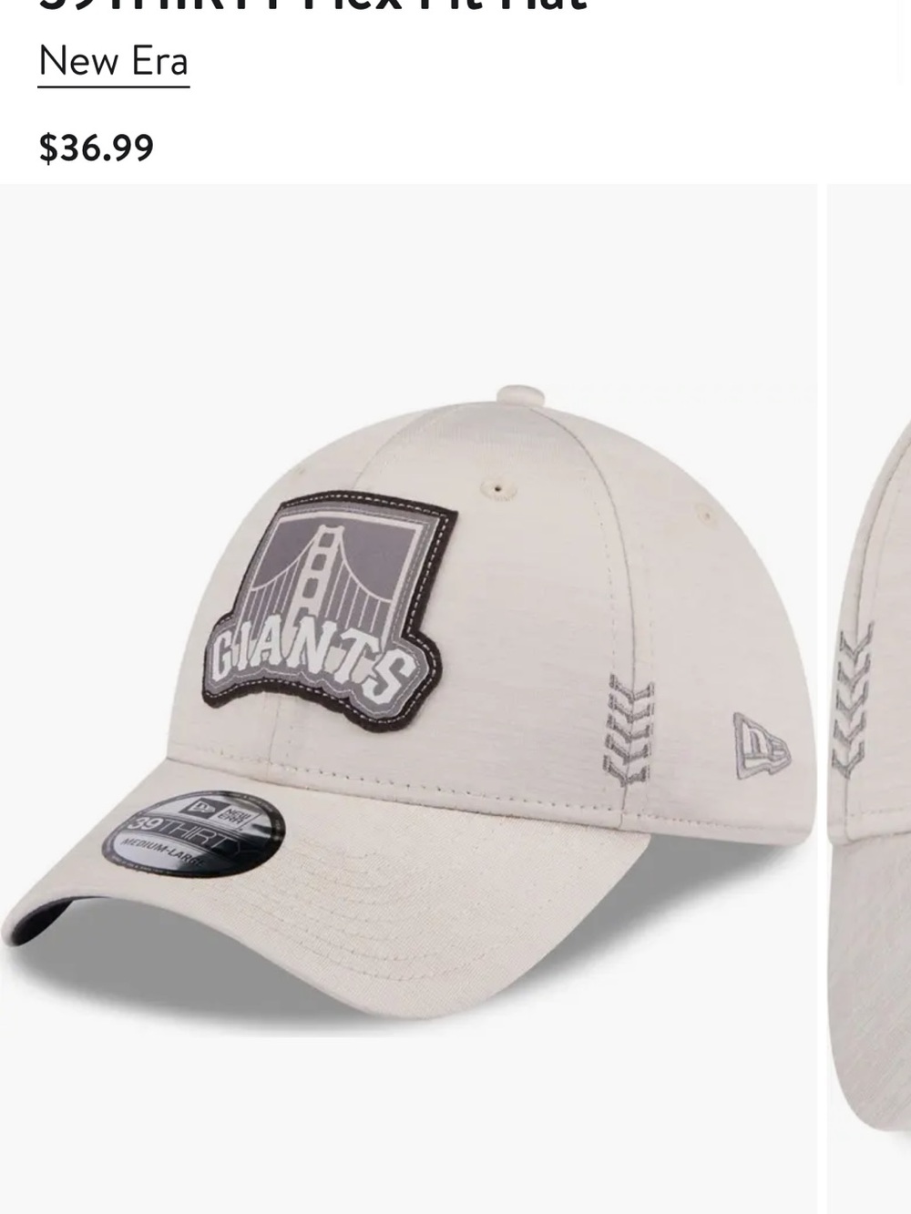 New Era San Francisco Giants Cream Gray Patch Flex Fit Hat
